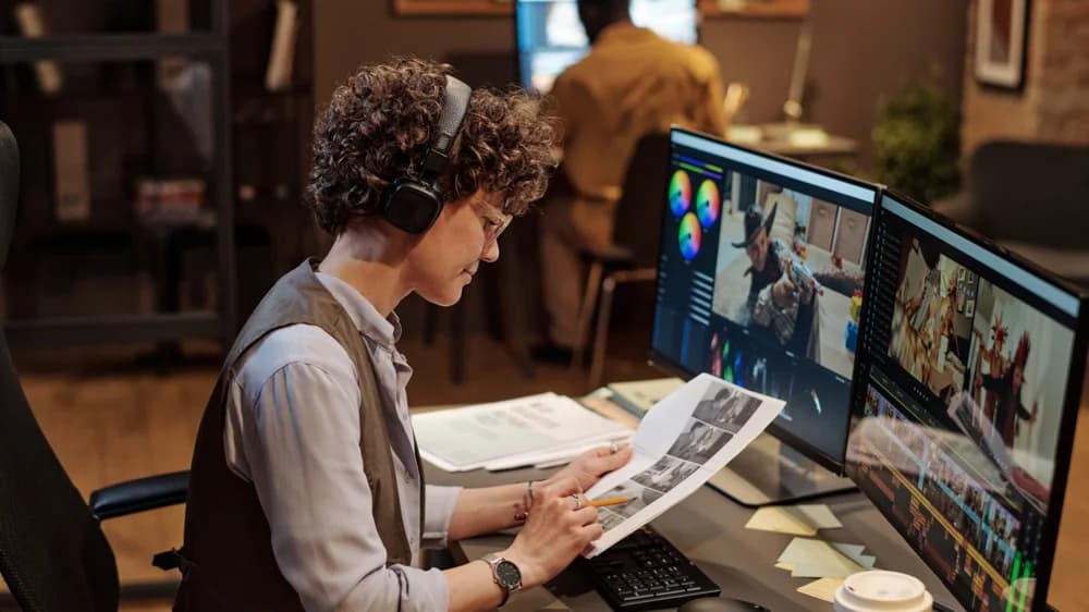 Agency professional working at a computer